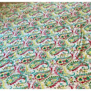 Vintage Pier One Watercolor Floral Tie Dye Duvet & Sham Bedding Set 90" x 96"